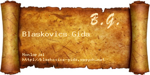 Blaskovics Gida névjegykártya